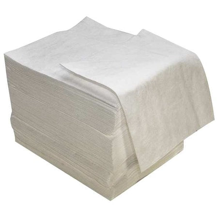 Sorbent Pad, 24 gal, 16 in x 18 in, Oil, White, Polypropylene