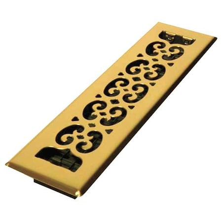 Floor Register 3.75 X 15.5, Bright Brass, Brass