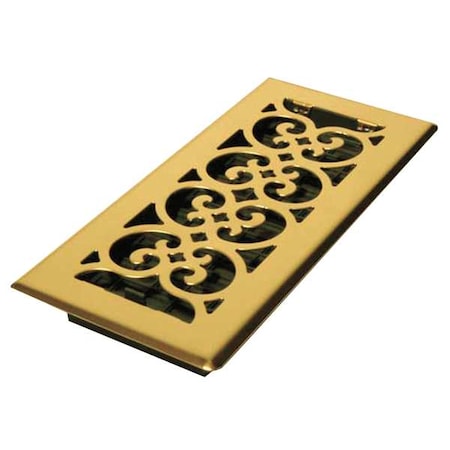 Floor Register 5.5 X 11.5, Bright Brass, Brass