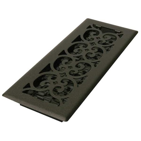 Floor Register 5.5 X 13.5, Textured Black, Cast Iron