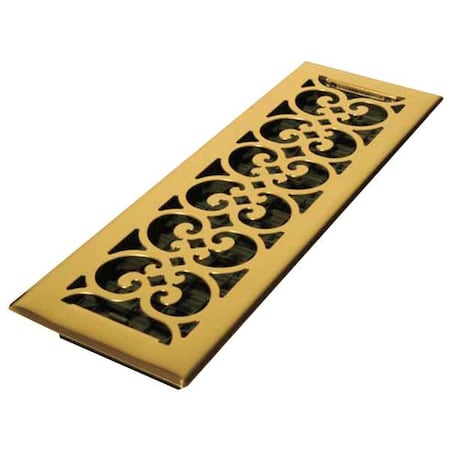 Floor Register 5.5 X 15.5, Bright Brass, Brass