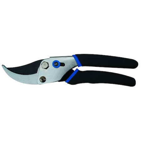 Pruner, Bypass Blade, 5/8 in Cut Cap, Steel 2-1/2 in L Blade, Steel Handle, PVC Grip