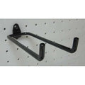 Double Rod Pegboard Hook for 1/4 in Hole & 1 in Spacing, 6 in L, 2 in W, Steel, Black, PK10