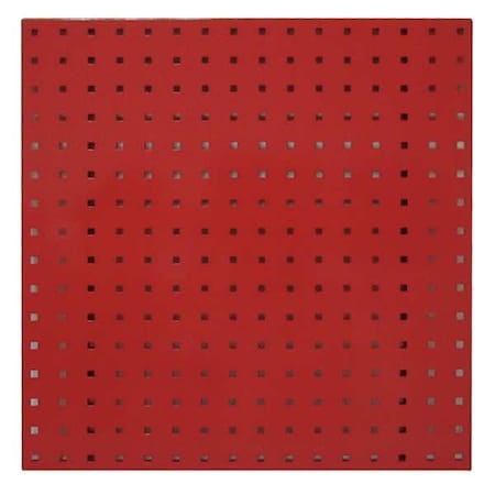 Square Hole Pegboard, 24x24, Red, PK2