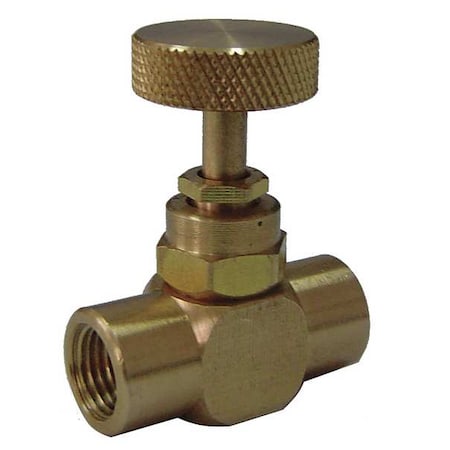 Needle Valve, 1/4 In NPT, 600 psi, Brass