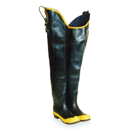Men's Hip Wader, Steel Toe, Black/Yellow, 13, PR
