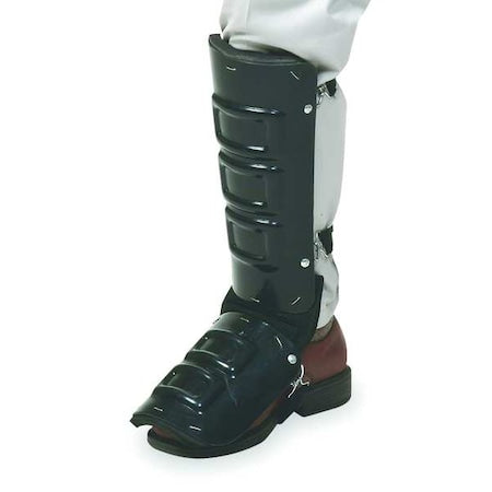 Unisex Shin Guard, Plastic, Straps Attachment, 20 in Length, Black, Universal