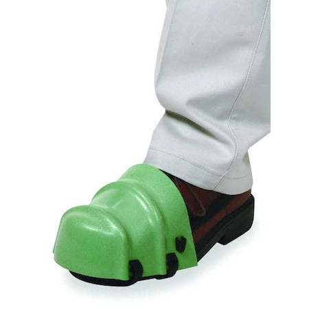 Foot Guard, Safety Toe Caps, Unisex, Strap On, Plastic, 7 oz Wt. Each, Green, Universal Size, 1 Pair