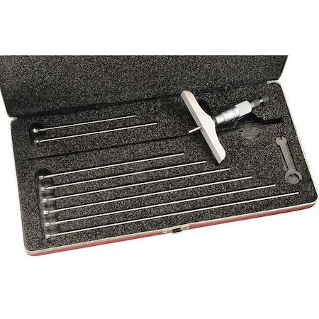 Depth Micrometer, 0-9 In, 4 In Base
