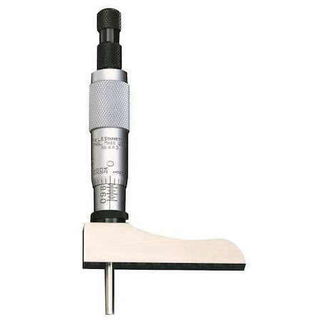 Depth Micrometer w/Half Base, 0-6 In