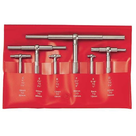 Telescoping Gauge Set, Number of Pieces 6