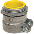 Conduit Fitting Grounding Connector, 1-1/4 in, Threaded, Zinc Alloy, PVC Coated, Gray; Yellow