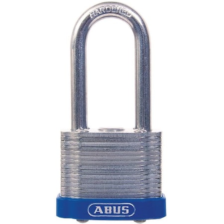 Padlock, Master Keyed, Long Shackle, Rectangular Recycled Steel Body, Steel Shackle, 15/16 in W