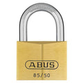 Padlock, Master Keyed, Standard Shackle, Rectangular Brass Body, Steel Shackle, 1 3/16 in W