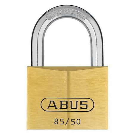 Padlock, Master Keyed, Standard Shackle, Rectangular Brass Body, Steel Shackle, 1 3/16 in W