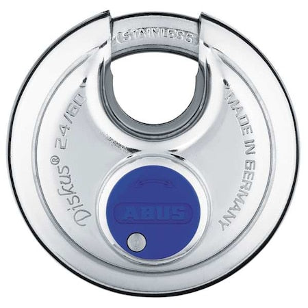 Padlock, Master Keyed, Partially Hidden Shackle, Disc Stainless Steel Body, Stainless Steel Shackle