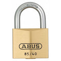 Padlock, Master Keyed, Standard Shackle, Rectangular Brass Body, Steel Shackle, 15/16 in W
