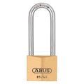 Padlock, Master Keyed, Long Shackle, Rectangular Brass Body, Steel Shackle, 15/16 in W