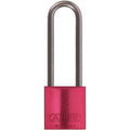 Lockout Padlock, Keyed Different, Aluminum, Red, 3 in Shackle Height, 1 9/16 in Body Width