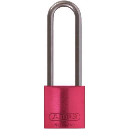 Lockout Padlock, Keyed Different, Aluminum, Red, 3 in Shackle Height, 1 9/16 in Body Width