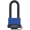 Padlock, Master Keyed, Long Shackle, Rectangular Brass Body, Stainless Steel Shackle, 13/16 in W