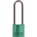 Lockout Padlock, Keyed Different, Aluminum, Green, 3 in Shackle Height, 1 9/16 in Body Width