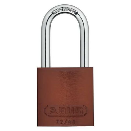 Lockout Padlock, Keyed Alike, Aluminum, Brown, 1 1/2 in Shackle Height, 1 1/2 in Body Width, 6 PK