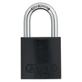Lockout Padlock, Keyed Alike, Aluminum, Black, 1 in Shackle Height, 1 1/2 in Body Width, 6 PK
