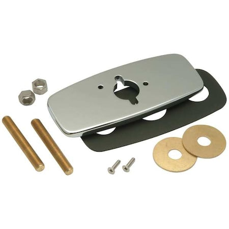 Trim/Cover Plate, Chrome, 4" L, 4" W