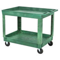 Utility Cart with Deep Lipped Plastic Shelves, Plastic, 500 lb Load Capacity, 2 Shelves, 41 in L