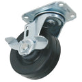 Swivel Plate Caster, Rubber, 4 in., 165 lb.