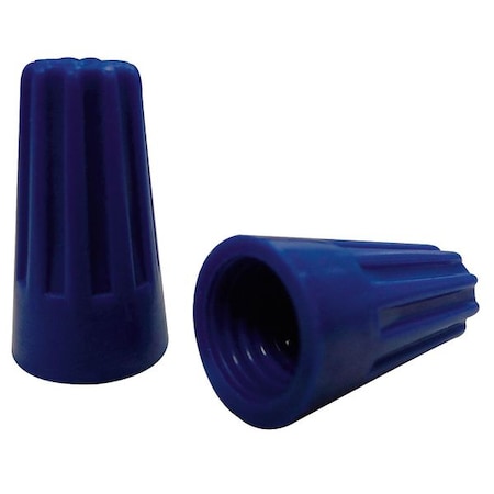 Twist-On Wire Connector, 14 AWG Max, Blue, Thermoplastic Insulation, 300 V, 100 PK