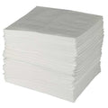 Sorbent Pad, 50 gal, 30 in x 30 in, Oil, White, 50 PK