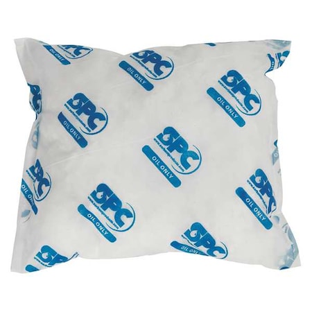 Sorbent Pillow, 28 gal, 18 in x 18 in, Oil, White, 16 PK