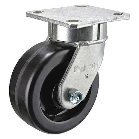 Kingpinless Plate Caster, Swivel, Phenlc, 5 in, 1000 lb