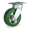 Kingpinless Plate Caster, Swivel, Rbr, 6 in., 660 lb.