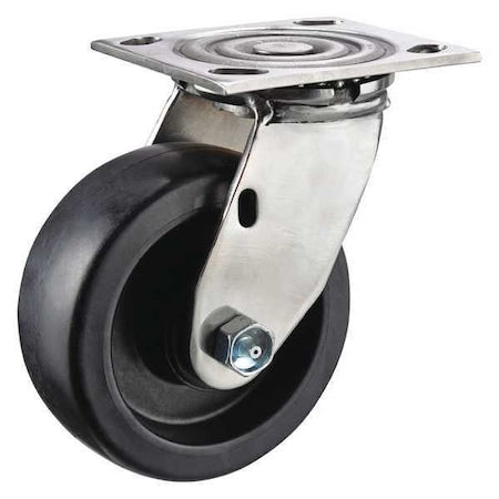 Swivel Plate Caster, Glass Filled Nylon, 4in, 800lb