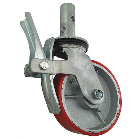 Scaffold Caster, Polyurethane, 6 in, 800 lb