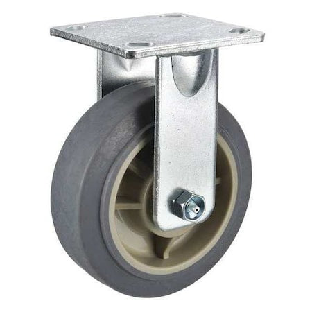 Rigid Plate Caster, TPR, 5 in., 375 lb.