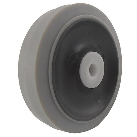 Caster Wheel, Gray, 70 Shore A, 1/2 in Bore