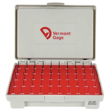 Black Ox-Coated Pin Gauge Set, Dim Type "
