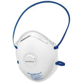 Particulate Respirator, R10 N95, Exhale Valve, Cone-Shape, Soft Foam Nose Pad, Nose Clip, M, PK 20