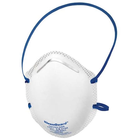 Particulate Respirator, R10 N95, Cone-Shape, Dual Headstrap, Soft Foam Nose Pad, Nose Clip, M, PK 20