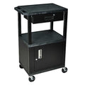 Audio-Visual Cart, 200 lb., Black, 24 In. L