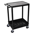 Utility Cart with Deep Lipped & Lipped Plastic Shelves, Polyethylene, 300 lb Load Capacity, 24 in L