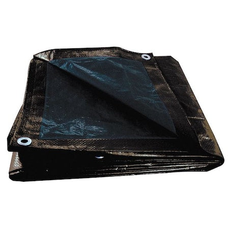 Standard Duty Tarp, 19 ft x 19 ft 6 in, 5.1 Mil, Brown/Black, Polyethylene