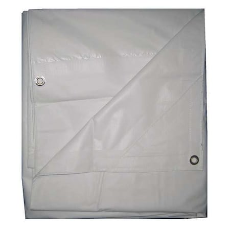 Standard Duty Tarp, 19 ft x 29 ft 4 in, 15 Mil, White, Vinyl