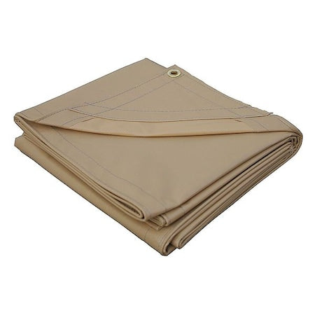 Heavy Duty Tarp, 11 ft 4 in x 23 ft 6 in, 20 Mil, Tan, Vinyl