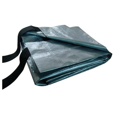 Heavy Duty Hay Cover Tarp, 44 ft 6 in x 47 ft 8 in, 12 Mil, Silver/Black, Polyethylene