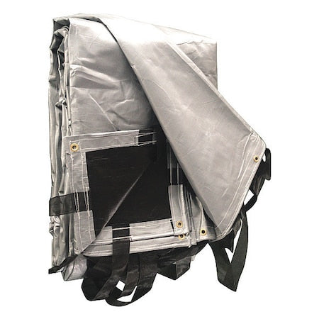 Heavy Duty Tarp, 24 ft 6 in x 47 ft 8 in, 12 Mil, Silver/Black, Polyethylene